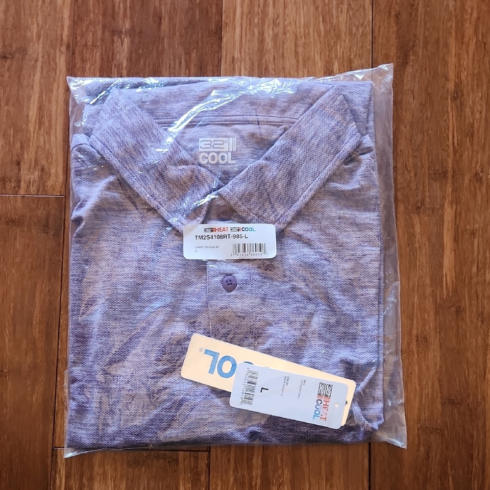 Men's Purple Polo Short Sleeve Shirt Size Large